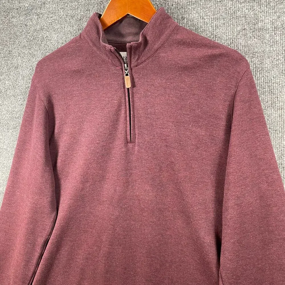 Mizzen + Main 1/4 Zip Rivington Pullover Sweater Men's Large Red Perfromance